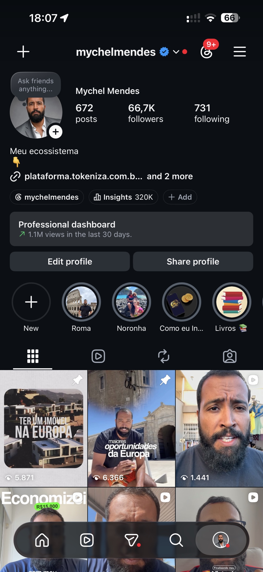Instagram profile